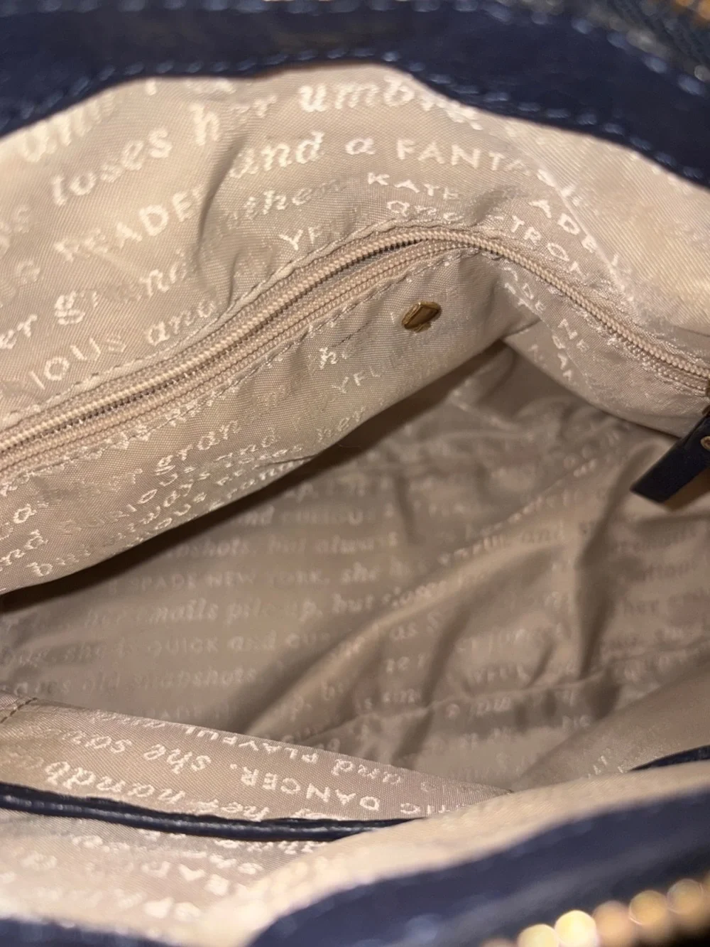 kate spade Navy and Cream Striped Dome Satchel